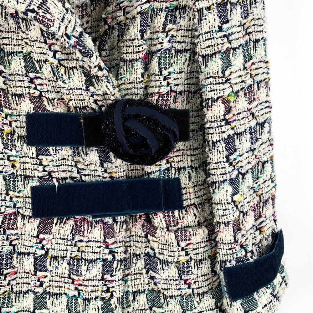 Chanel Color-block hook-and-loop cotton knit twee… - image 4